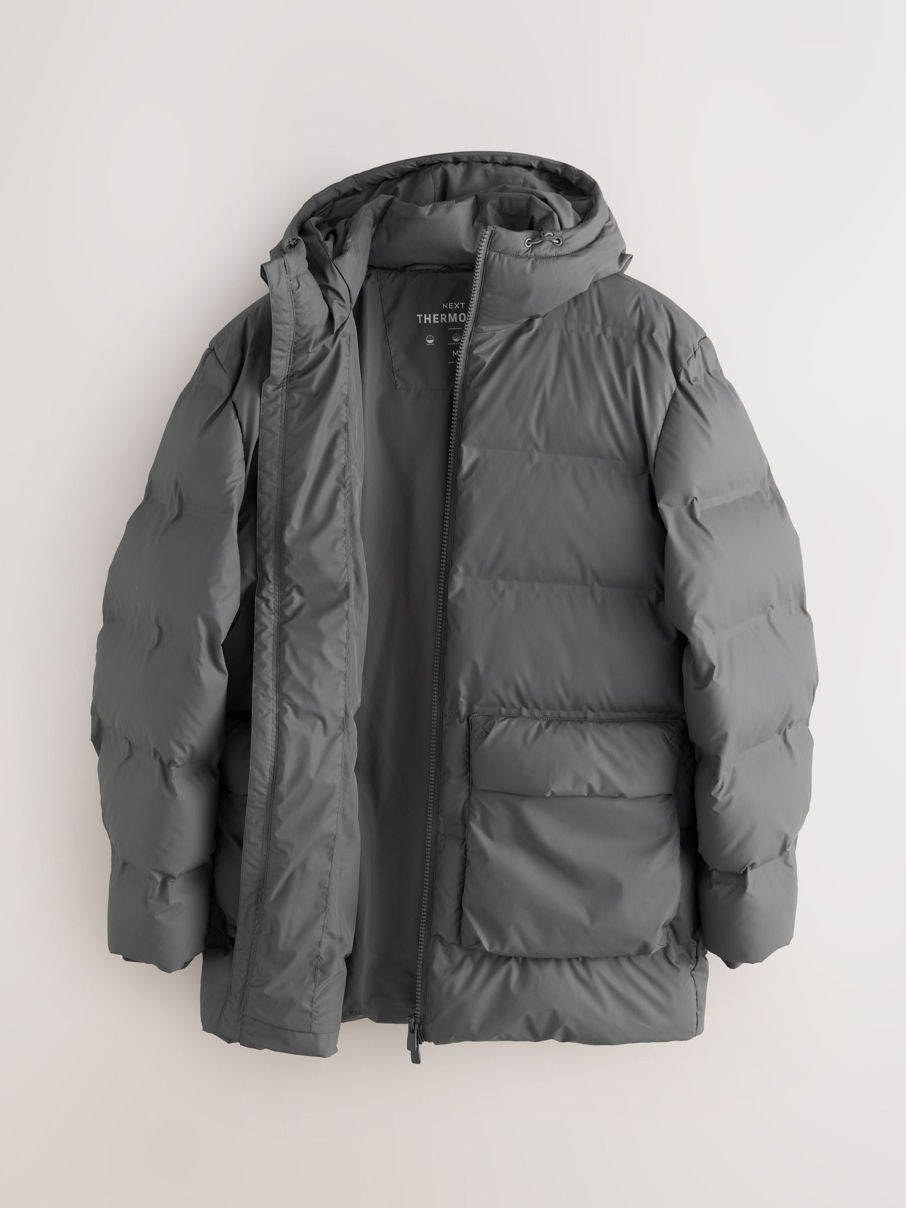 OHGA PUFF COAT グレー Buy Grey ThermoGen Shower Resistant Rubbersied Puffer Coat from