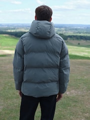Blue Regular Length ThermoGen Shower Resistant Puffer Jacket - Image 2 of 13
