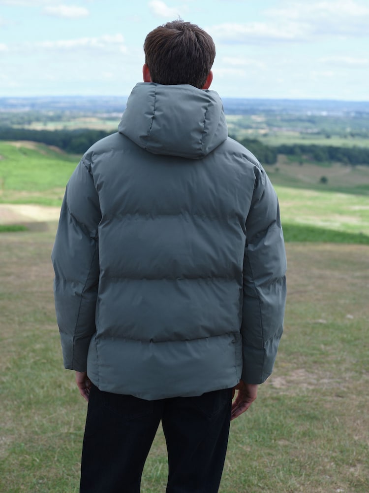 Blue Regular Length ThermoGen Shower Resistant Puffer Jacket - Image 2 of 13