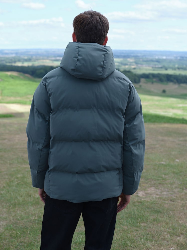 Blue Regular Length ThermoGen Shower Resistant Puffer Jacket - Image 2 of 13 Blue Regular Length ThermoGen Shower Resistant Puffer Jacket - Image 2 of 13