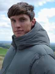 Blue Regular Length ThermoGen Shower Resistant Puffer Jacket - Image 3 of 13