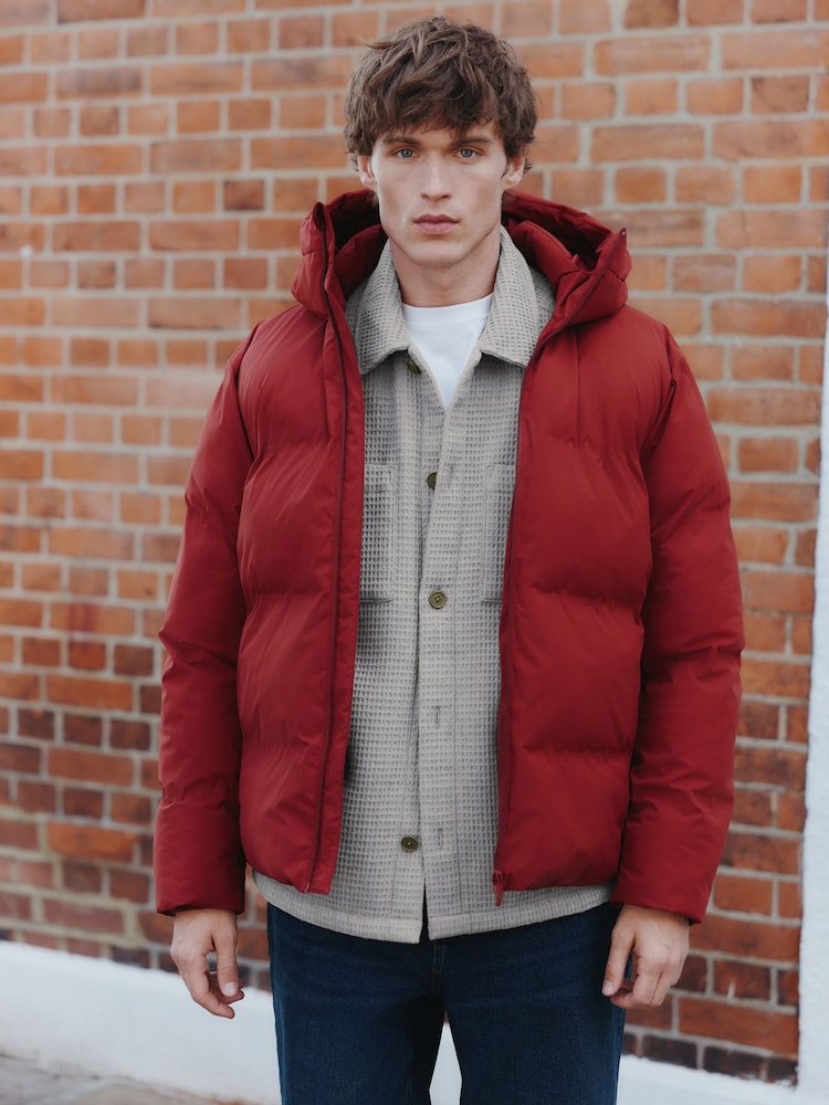 Red Regular Length ThermoGen Shower Resistant Puffer Jacket - Image 1 of 14 Red Regular Length ThermoGen Shower Resistant Puffer Jacket - Image 1 of 14
