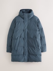 Blue Long Length ThermoGen Shower Resistant Puffer Jacket - Image 10 of 10