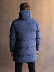 Blue Long Length ThermoGen Shower Resistant Puffer Jacket - Image 2 of 10