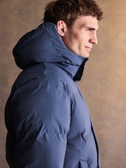 Blue Long Length ThermoGen Shower Resistant Puffer Jacket - Image 8 of 10