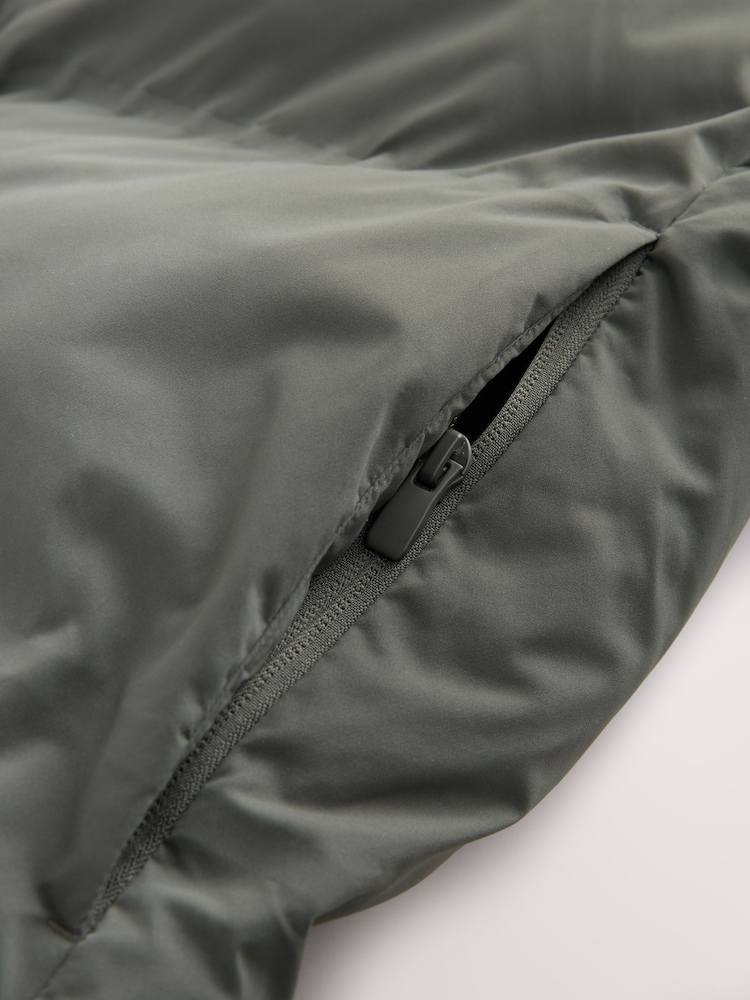 Khaki Green ThermoGen Shower Resistant Funnel Puffer Jacket - Image 5 of 5 Khaki Green ThermoGen Shower Resistant Funnel Puffer Jacket - Image 5 of 5