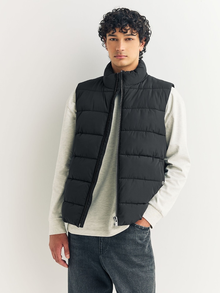 Black Textured Jacquard Parka Jacket - Image 1 of 9