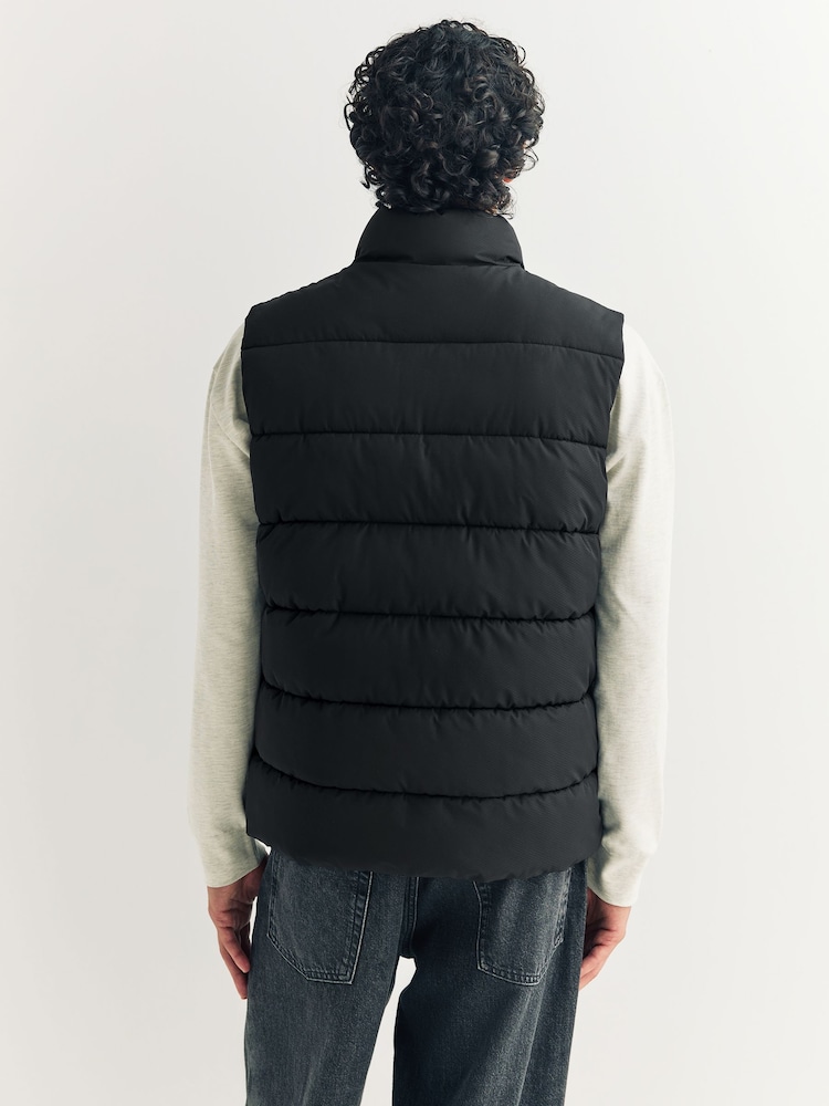 Black Textured Jacquard Parka Jacket - Image 2 of 9
