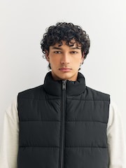 Black Textured Jacquard Parka Jacket - Image 4 of 9