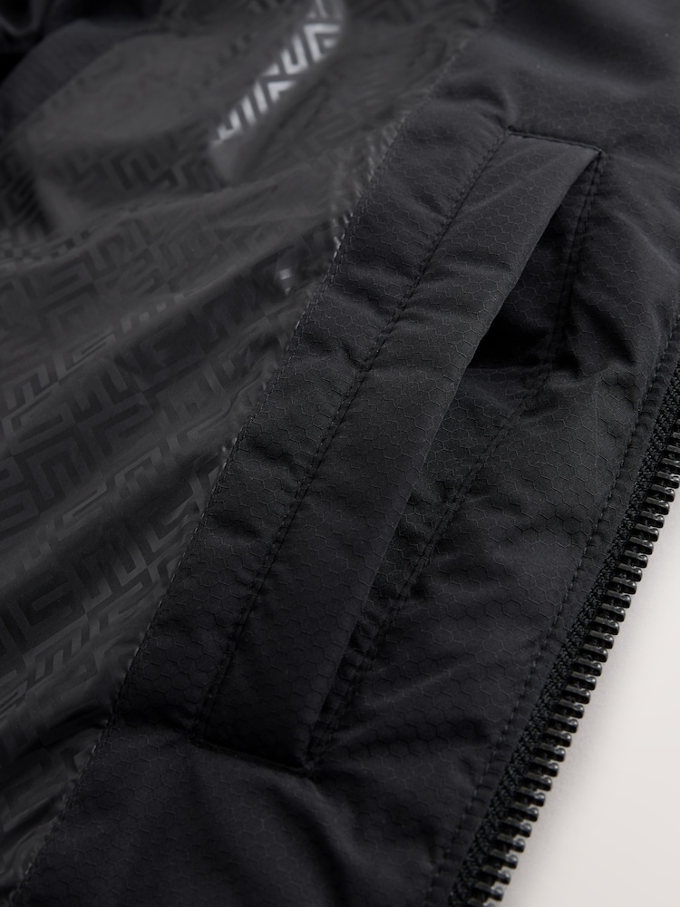 Black Textured Jacquard Parka Jacket - Image 9 of 9