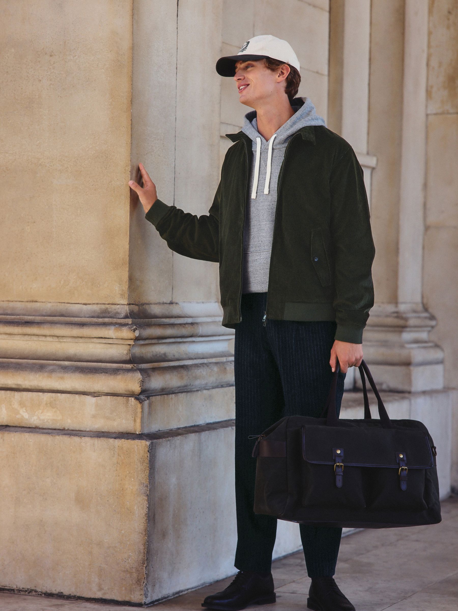 Buy Green Corduroy Harrington Jacket from Next Canada