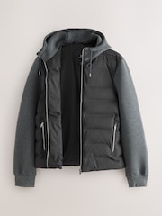 Schwarz - Gesteppte Hybridjacke - Bild 7 von 10