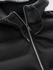Schwarz - Gesteppte Hybridjacke - Bild 8 von 10
