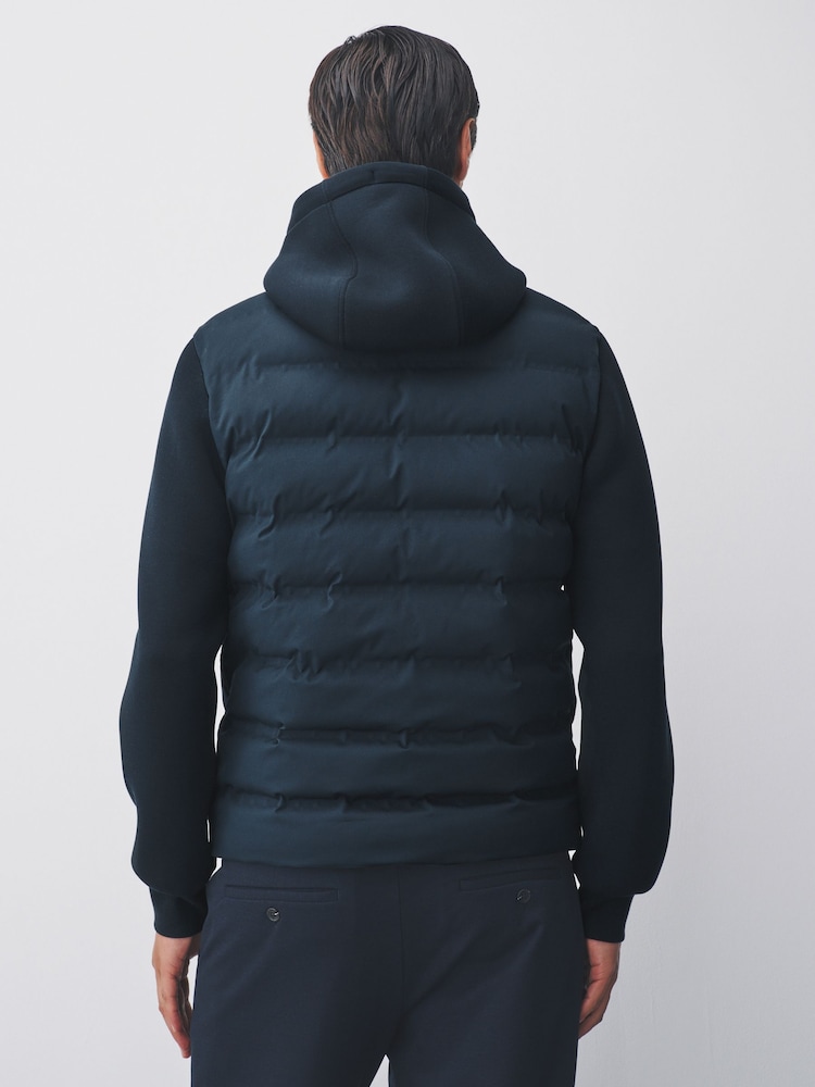 Navy Blue Hybrid Quilted Jacket - Image 2 of 9 Navy Blue Hybrid Quilted Jacket - Image 2 of 9