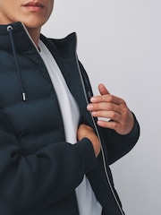 Navy Blue Hybrid Quilted Jacket - Image 5 of 9