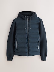 Navy Blue Hybrid Quilted Jacket - Image 6 of 9