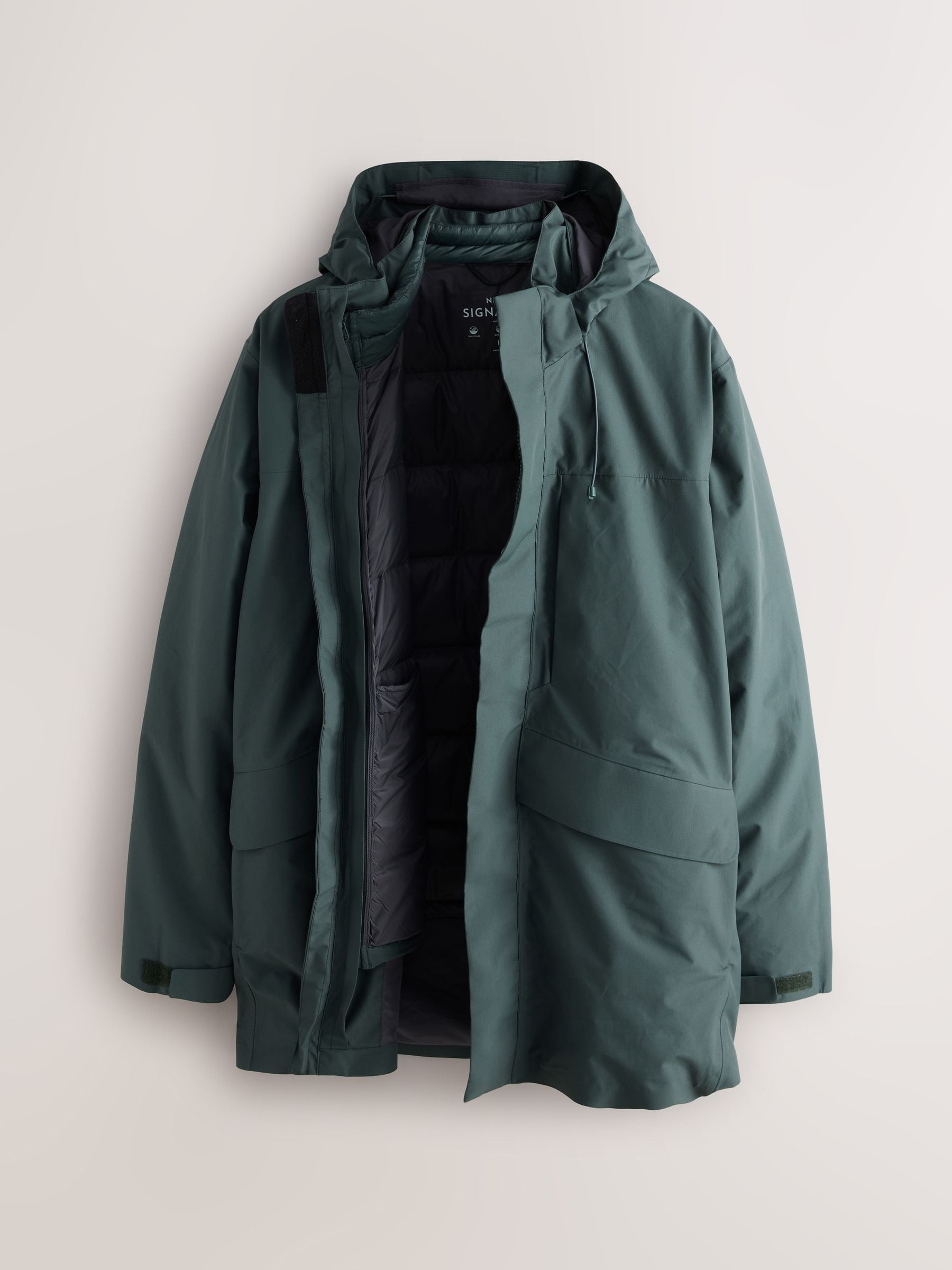 ジャケット・アウター IRENISA ZIP COAT WITH LINER Army Green Buy Green Signature Waterproof 3-In-1 Jacket from the Next UK