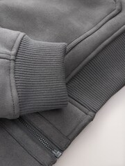 Charcoal Grey Faux Suede Borg Lined Jacket - Image 6 of 6