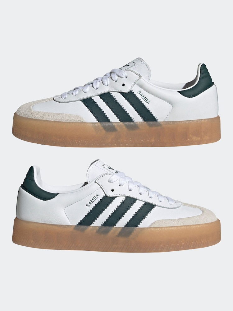 adidas gazelle silver green womens ADIDAS Women's Samba Shoes Silver Green/Wonder White/Gold Metallic –  Freeride Boardshop main image 0