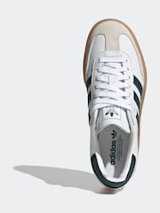 adidas Originals White/Green Sambae W Trainers - Image 7 of 9