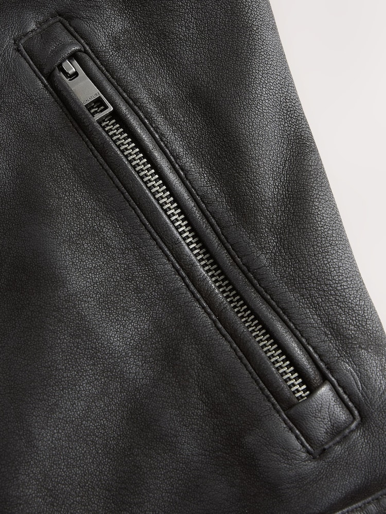 Black Nubuck Four Pocket Leather Biker Jacket - Image 14 of 14 Black Nubuck Four Pocket Leather Biker Jacket - Image 14 of 14