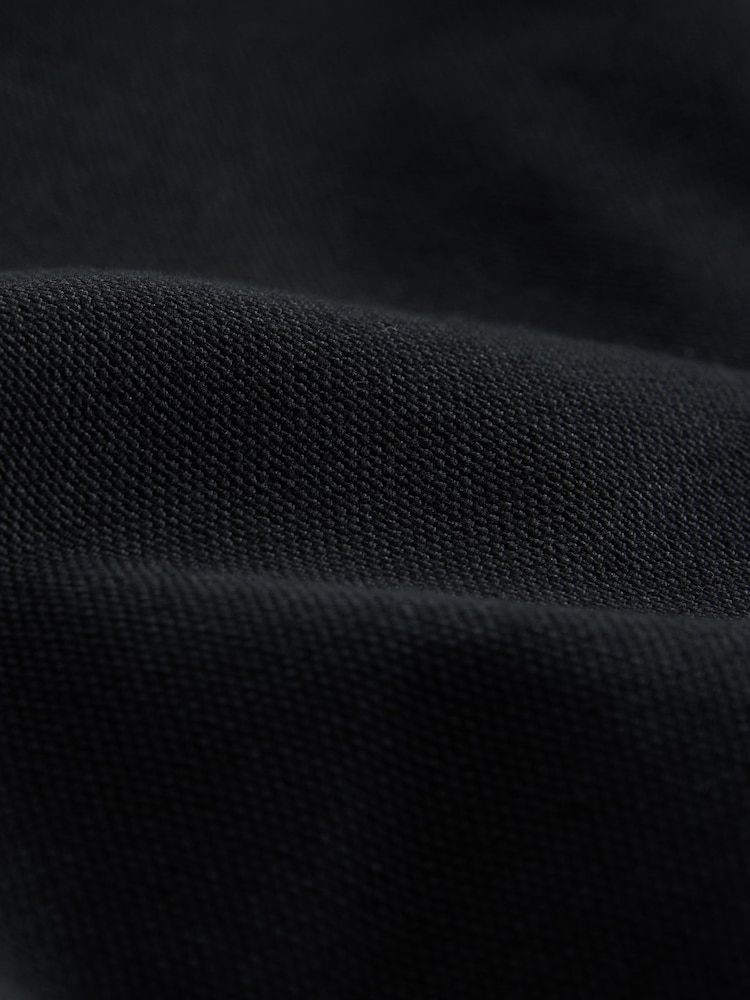 Black Canvas Borg Lined Hooded Jacket - Image 11 of 11