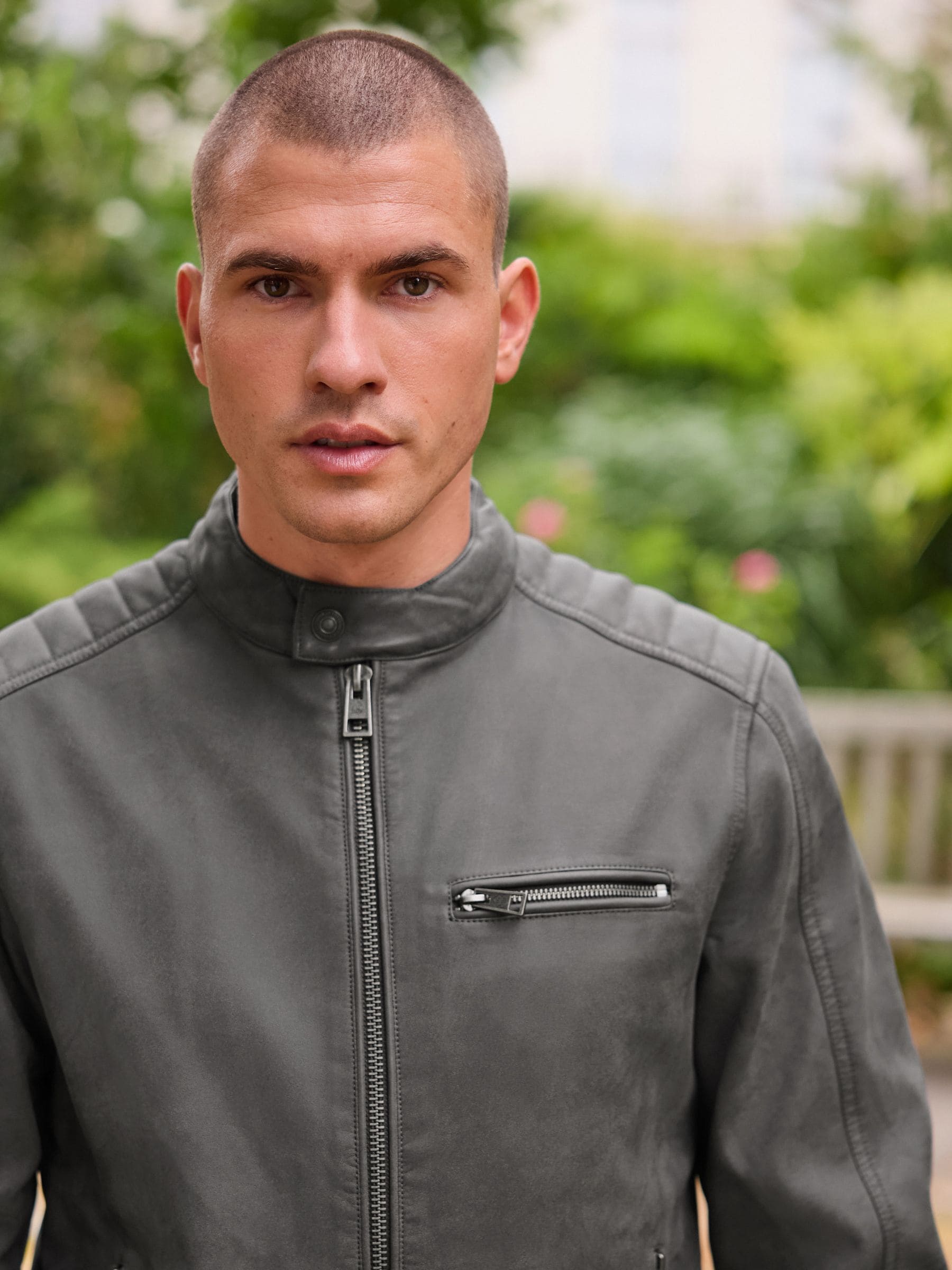 Buy Grey Faux Leather Biker Jacket from Next USA
