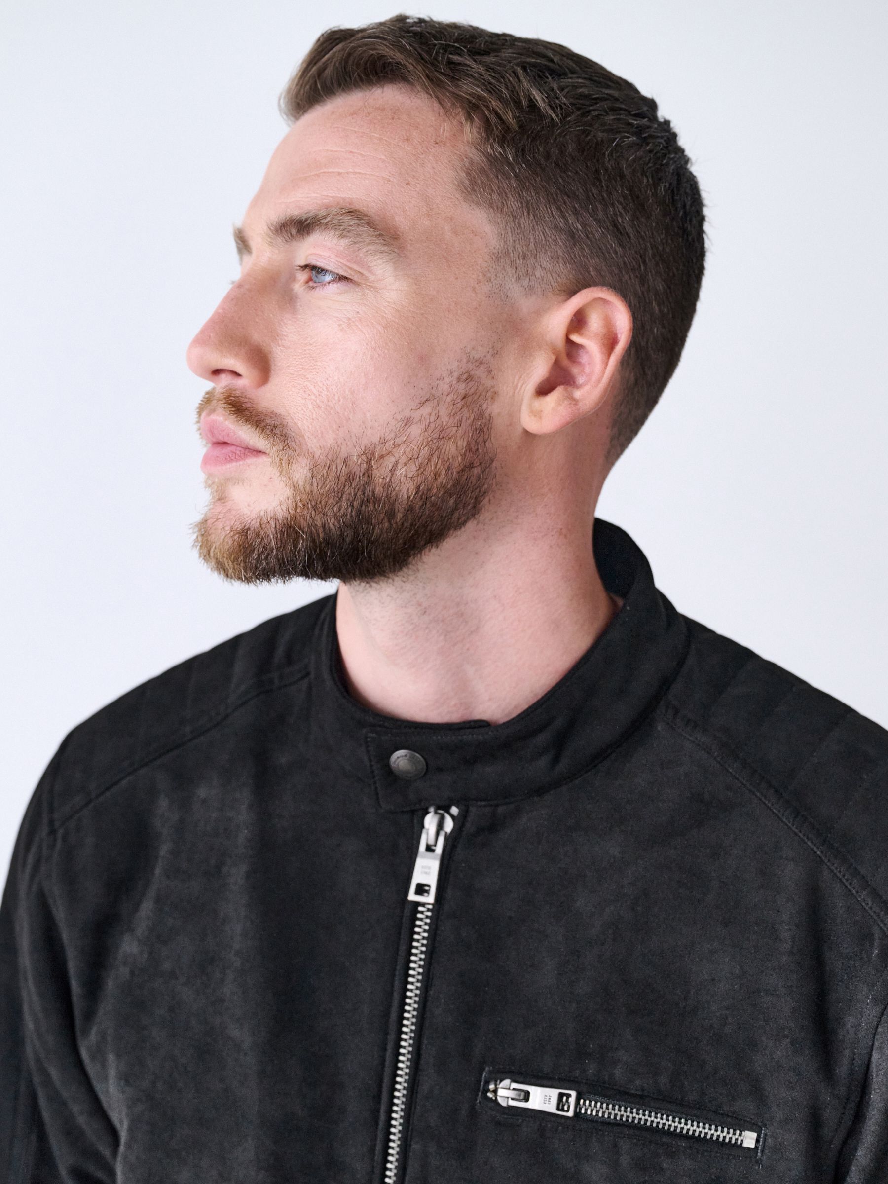 Buy Black Faux Suede Borg Lined Zip Jacket from Next Singapore