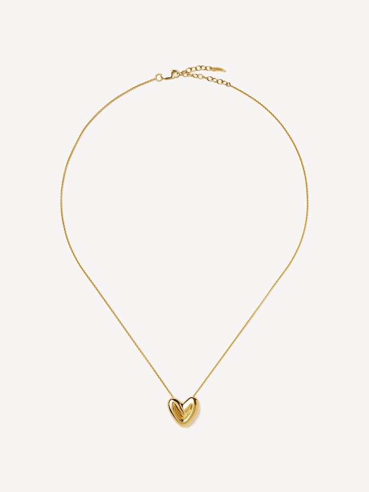 Missoma Gold Tone Puffy Heart Pendant Necklace - Image 1 of 5
