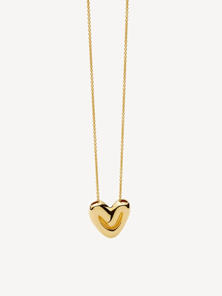 Missoma Gold Tone Puffy Heart Pendant Necklace - Image 2 of 5