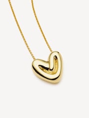 Missoma Gold Tone Puffy Heart Pendant Necklace - Image 4 of 5