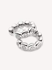 Missoma Silver Tone Tennis Small Hoop Earrings - Image 1 of 5