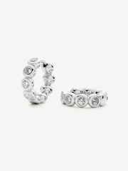 Missoma Silver Tone Tennis Small Hoop Earrings - Image 2 of 5