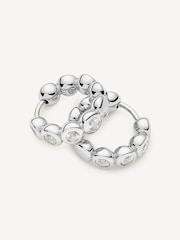 Missoma Silver Tone Tennis Small Hoop Earrings - Image 3 of 5