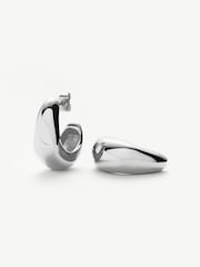 Missoma Silver Tone Dome Medium Hoop Earrings - Image 1 of 5