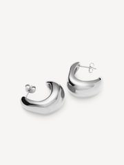 Missoma Silver Tone Dome Medium Hoop Earrings - Image 3 of 5