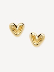 Missoma Gold Tone Puffy Heart Mini Stud Earrings - Image 1 of 4