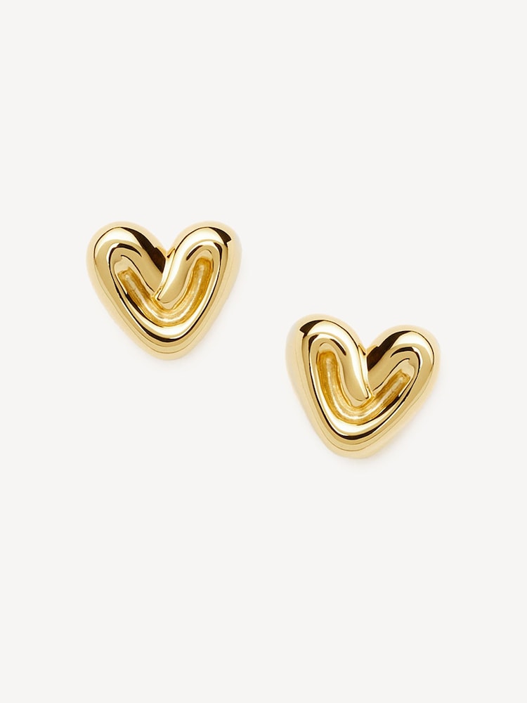 Missoma Gold Tone Puffy Heart Mini Stud Earrings - Image 1 of 4