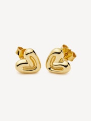 Missoma Gold Tone Puffy Heart Mini Stud Earrings - Image 2 of 4