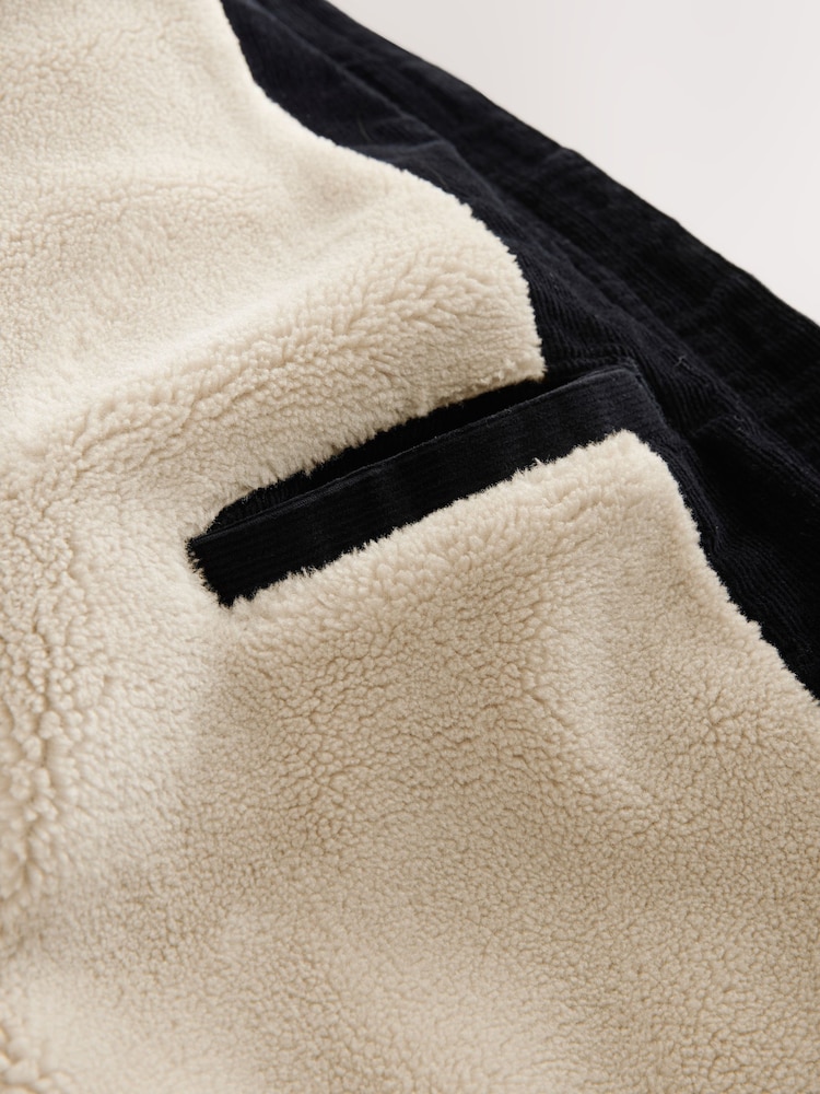 Black Corduroy Borg Lined Jacket - Image 11 of 11 Black Corduroy Borg Lined Jacket - Image 11 of 11