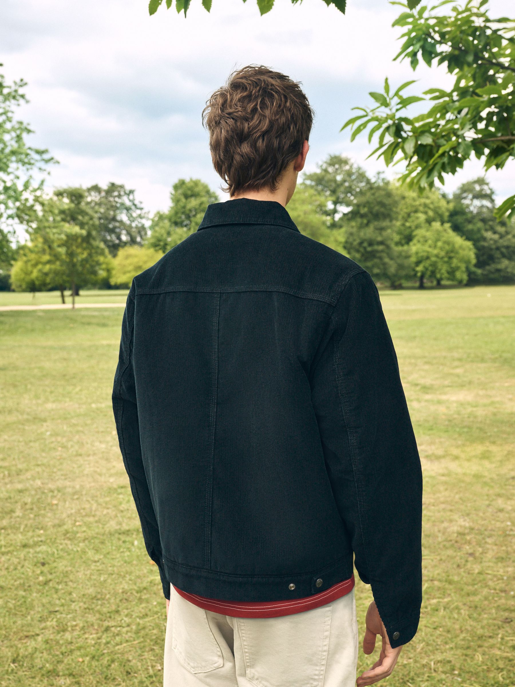Buy Black Corduroy Borg Lined Jacket from Next Romania
