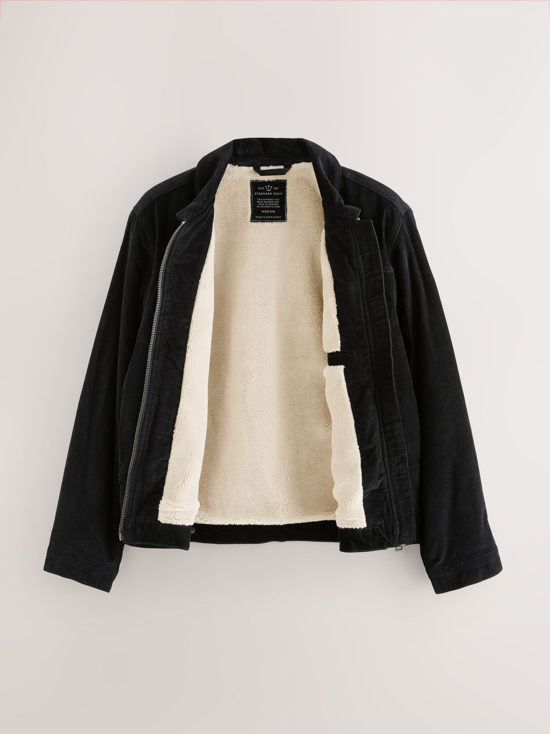 Buy Black Corduroy Borg Lined Jacket from Next USA