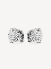 Missoma Silver Tone Oversized Wavy Ridge Ripple Stud Earrings - Image 1 of 5