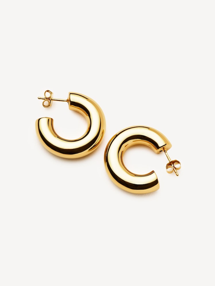 Missoma Gold Tone Chubby Medium Hoop Earrings - Image 1 of 7