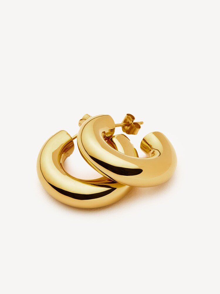 Missoma Gold Tone Chubby Medium Hoop Earrings - Image 2 of 7