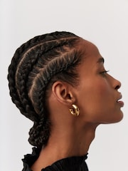 Missoma Gold Tone Chubby Medium Hoop Earrings - Image 4 of 7