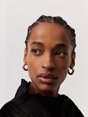 Missoma Gold Tone Chubby Medium Hoop Earrings - Image 5 of 7