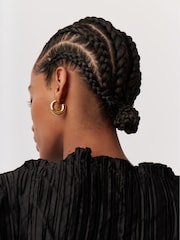 Missoma Gold Tone Chubby Medium Hoop Earrings - Image 6 of 7