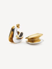 Missoma Gold Tone Hera Dome Double Ridge Medium Hoop Earrings - Image 3 of 5