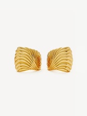Missoma Gold Tone Oversized Wavy Ridge Ripple Stud Earrings - Image 1 of 5